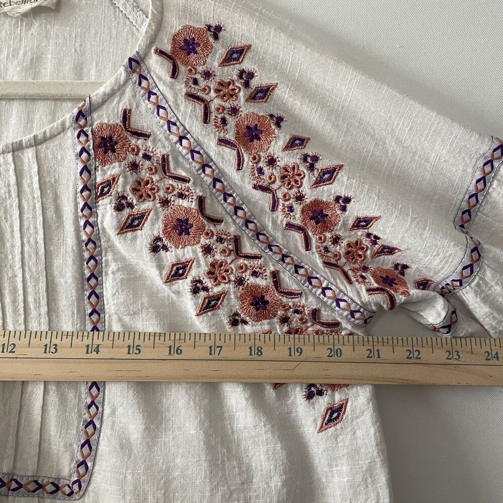 Rebellion White Embroidered Top Size L - Picture 6 of 10